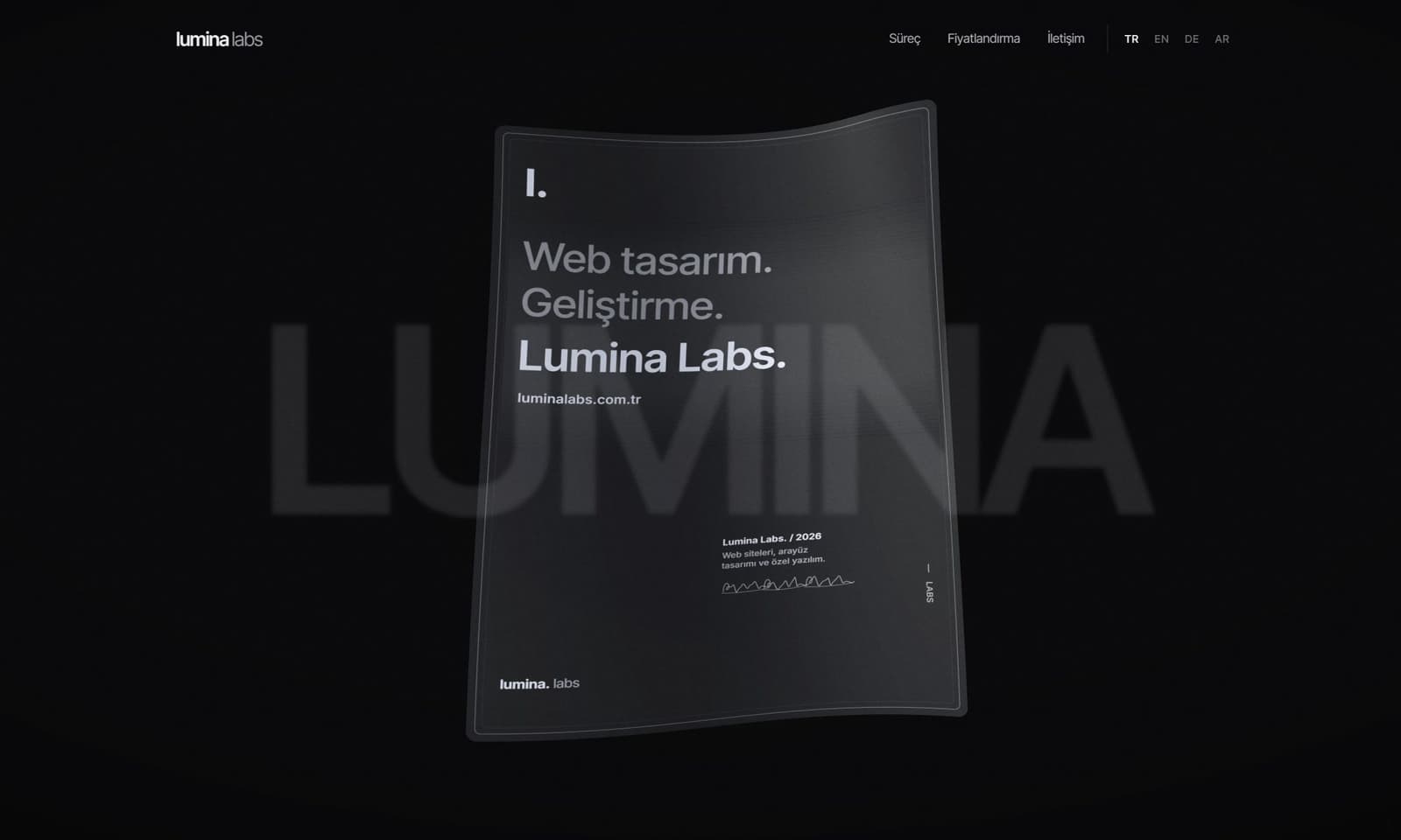Lumina Labs homepage